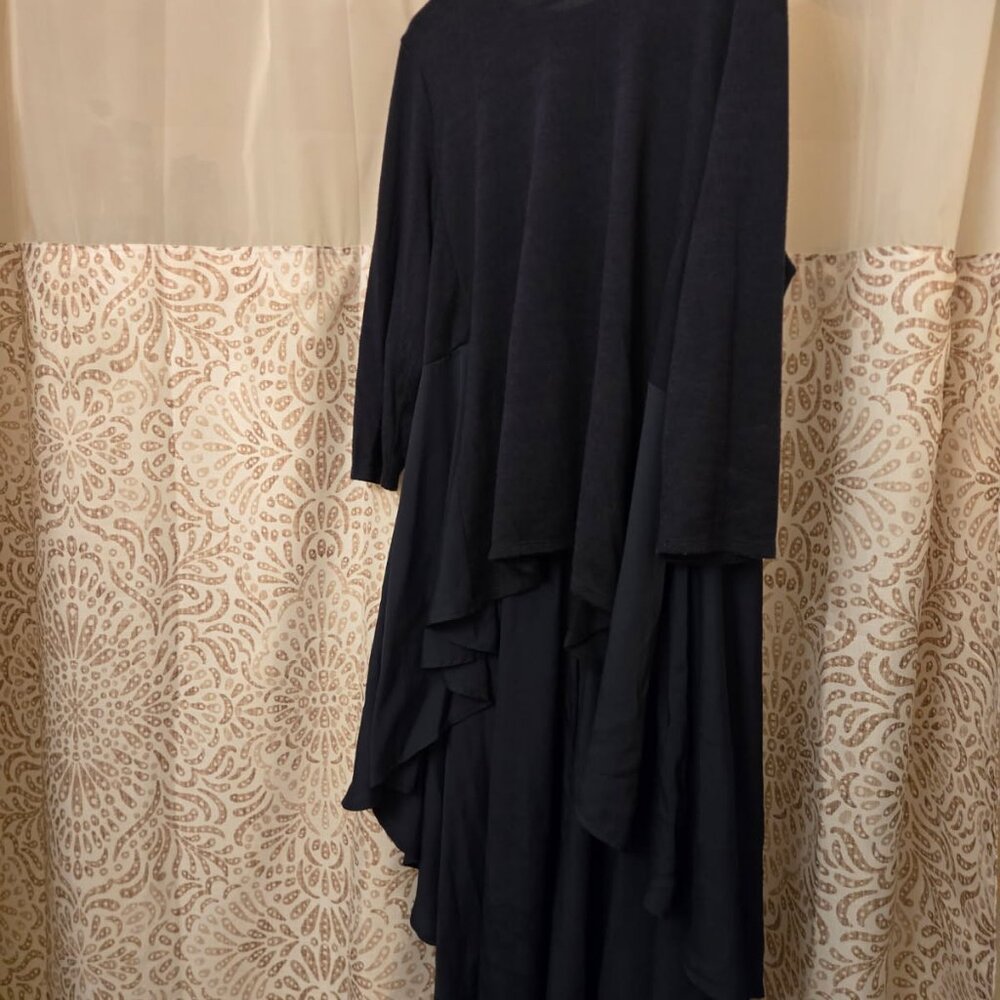 HIGH LOW DARK BLUE SHIRT